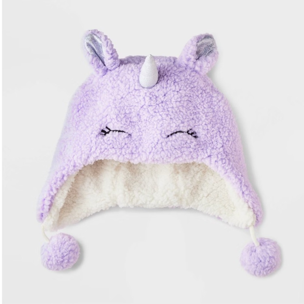 New! Girls Unicorn Trapper Hat - Cat & Jack, Purple